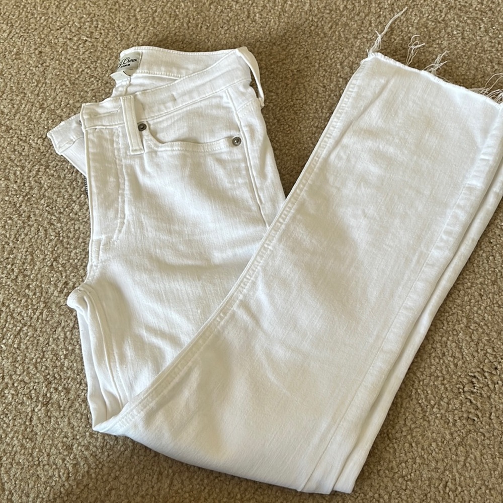 J crew Billie Demi boot white demin